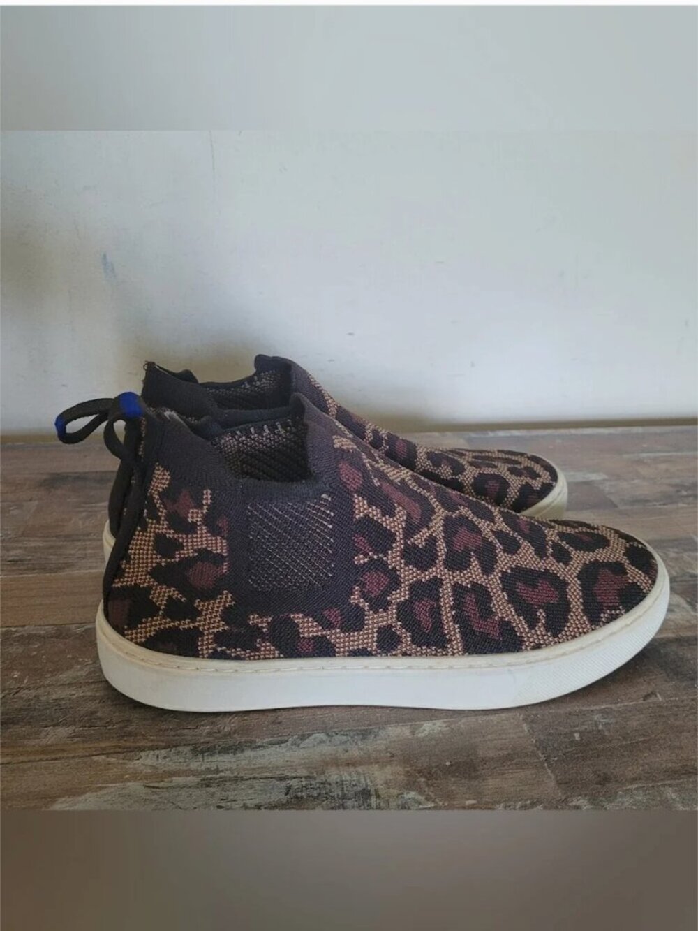 Rothy's Ankle Booties The Chelsea Sneakers The "Wildcat" Leopard Print size 7.5